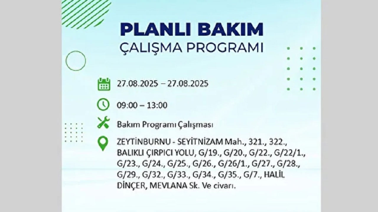 Foto - İstanbullular dikkat! Bu ilçelerde elektrikler kesilecek