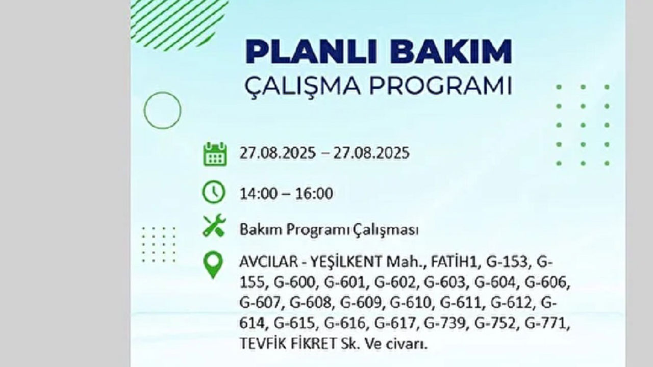 Foto - İstanbullular dikkat! Bu ilçelerde elektrikler kesilecek