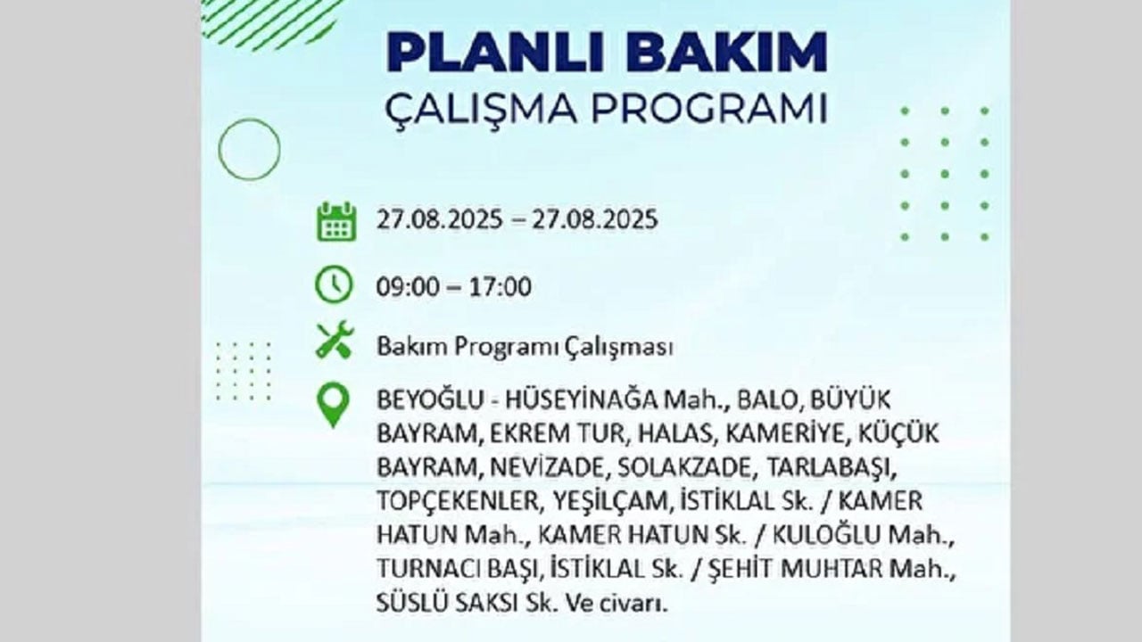 Foto - İstanbullular dikkat! Bu ilçelerde elektrikler kesilecek