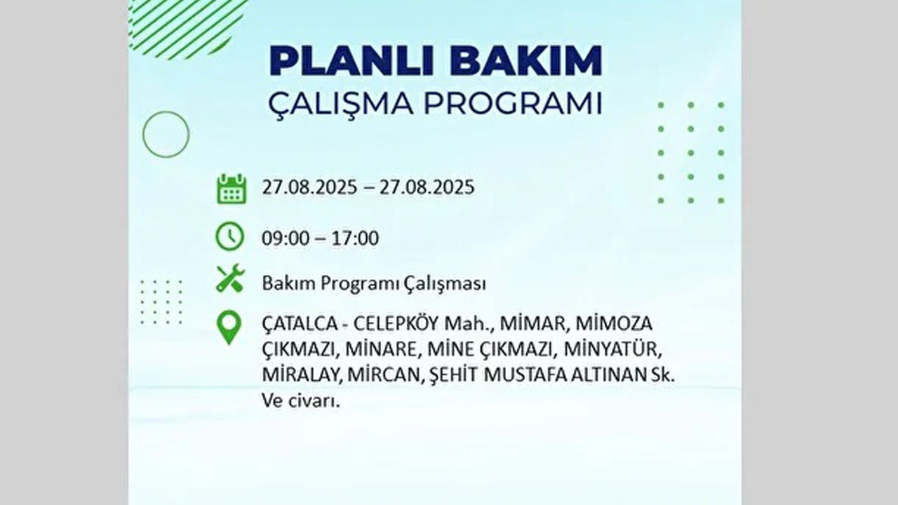 Foto - İstanbullular dikkat! Bu ilçelerde elektrikler kesilecek