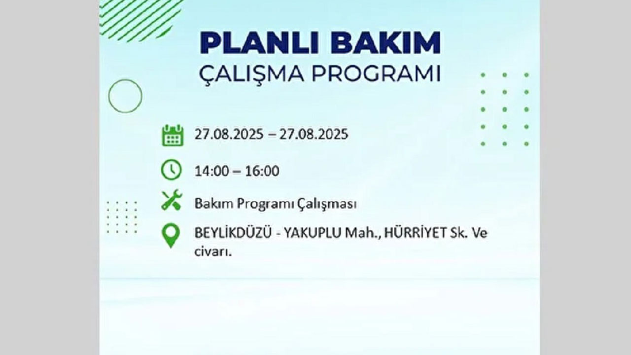 Foto - İstanbullular dikkat! Bu ilçelerde elektrikler kesilecek