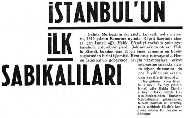 İstanbul'un ilk sabıkalıları