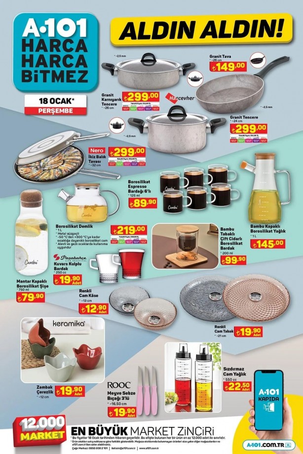 Foto - İşte 18 Ocak A101 Perşembe indirimli fiyat listesi
