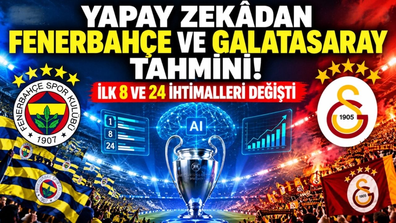 İşte bu hiç beklenmiyordu: Yapay Zeka'dan Fenerbahçe ve Galatasaray tahmini! İlk 8 ve 24...