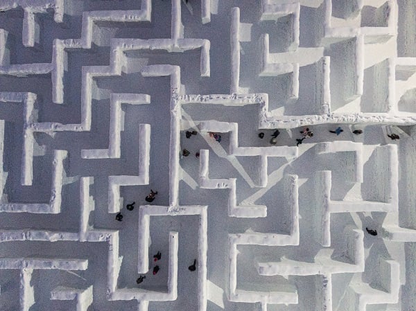 Foto - İşte dünyanın en büyük kar labirenti