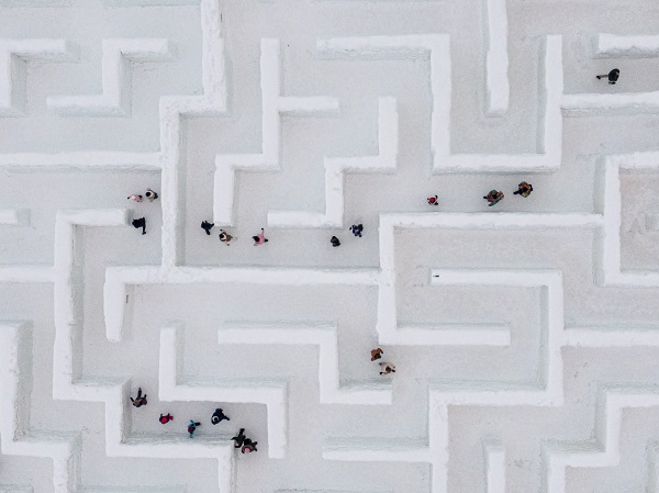 Foto - İşte dünyanın en büyük kar labirenti