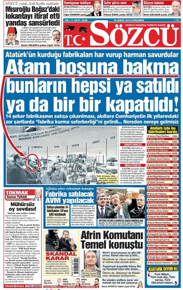 Foto - İşte günün gazete manşetleri (28 Şubat 2018)