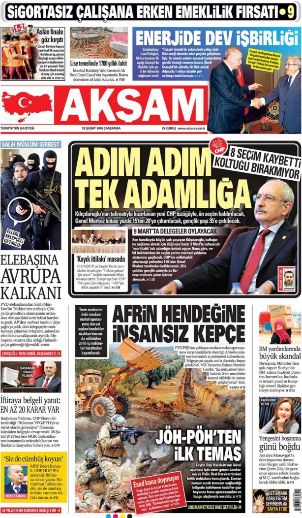 Foto - İşte günün gazete manşetleri (28 Şubat 2018)