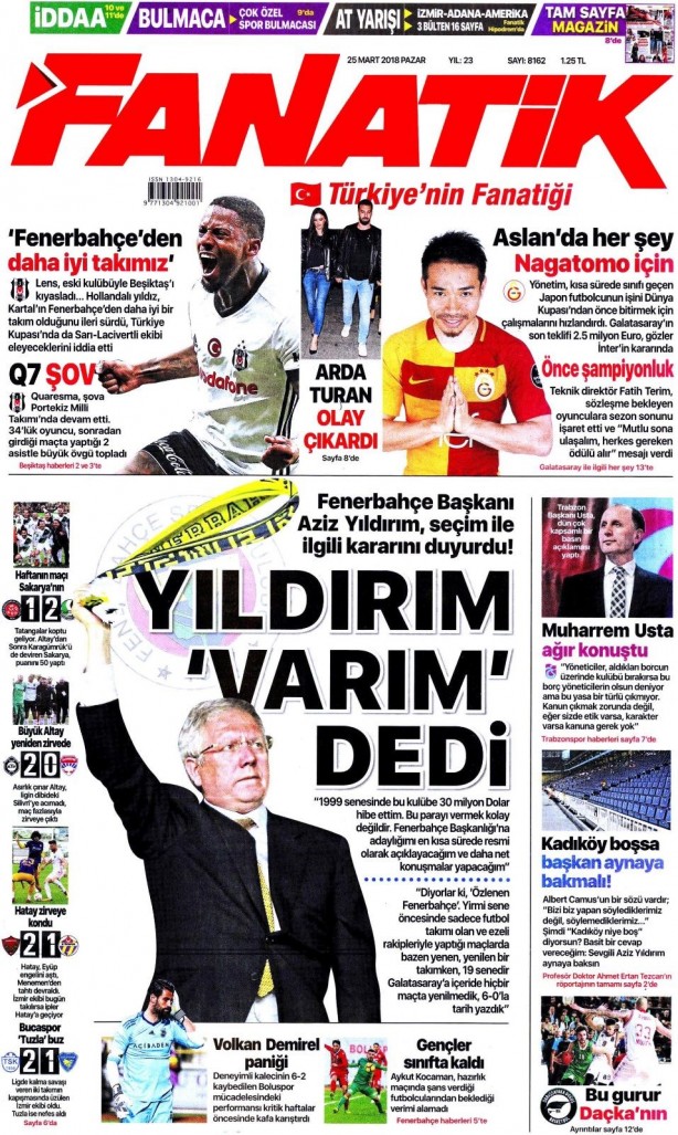 Foto - İşte günün spor gazeteleri (25 Mart 2018)