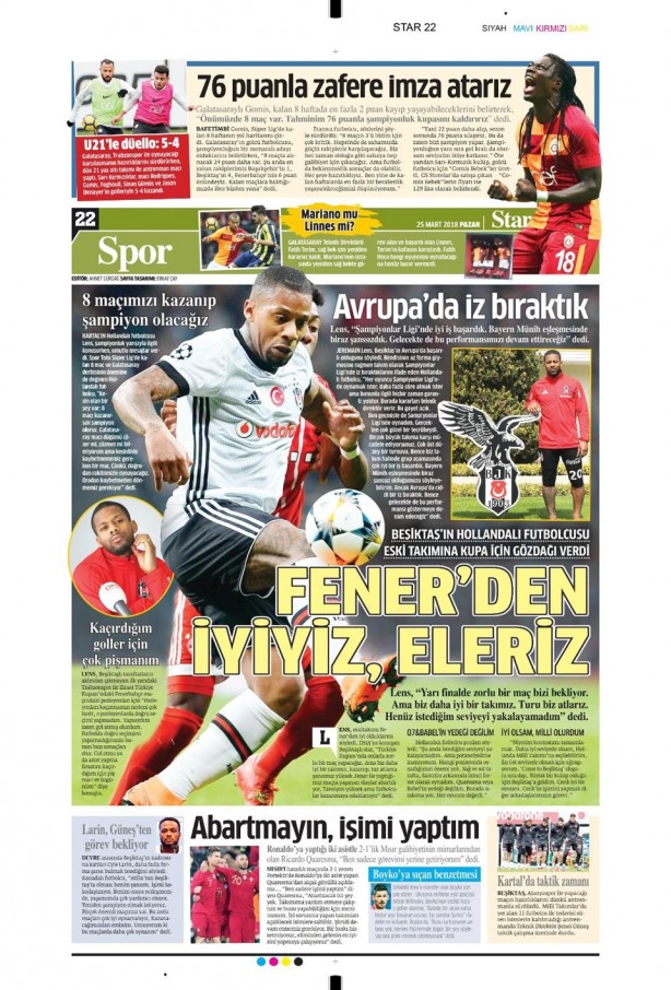 Foto - İşte günün spor gazeteleri (25 Mart 2018)