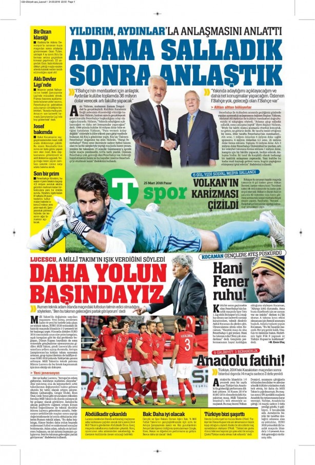Foto - İşte günün spor gazeteleri (25 Mart 2018)