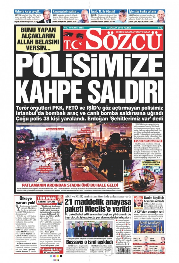 Foto - İşte patlama sonrası gazete manşetleri!