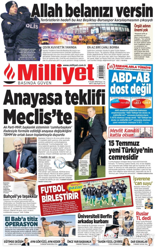 Foto - İşte patlama sonrası gazete manşetleri!