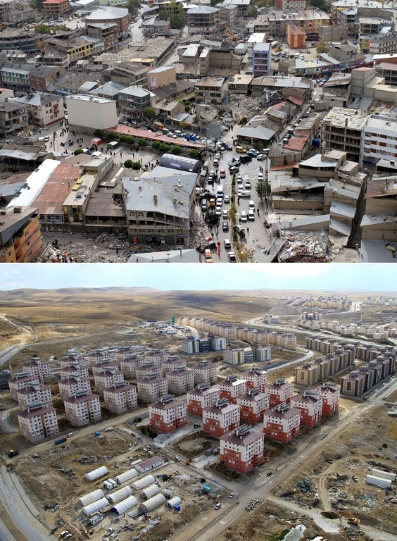 Foto - İşte Van depremi öncesi ve sonrası görüntüler