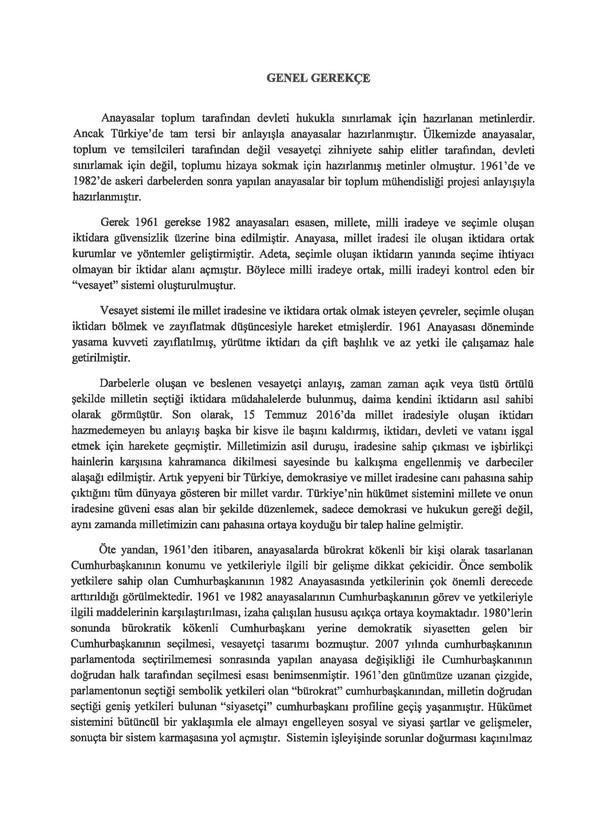 Foto - İşte yeni anayasa teklifinin tam metni