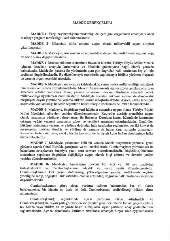 Foto - İşte yeni anayasa teklifinin tam metni