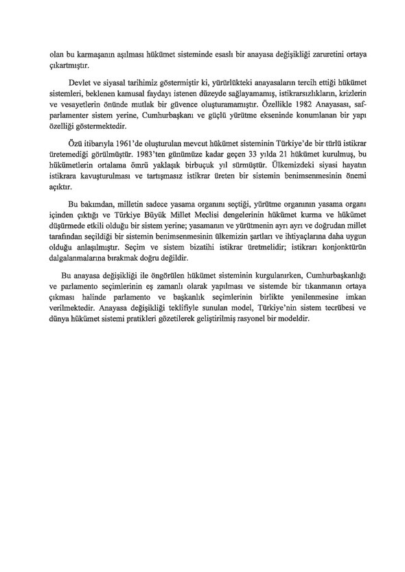 Foto - İşte yeni anayasa teklifinin tam metni