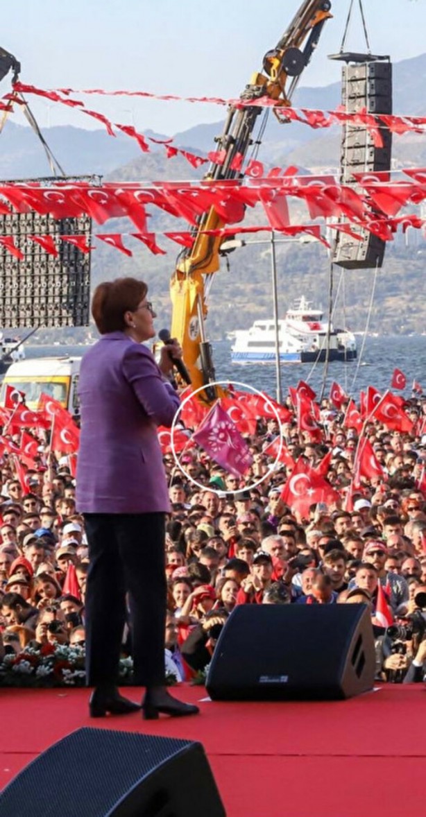 Foto - İttifakta sınırları aştılar! İP'li Akşener'in mitinginde HDP flaması