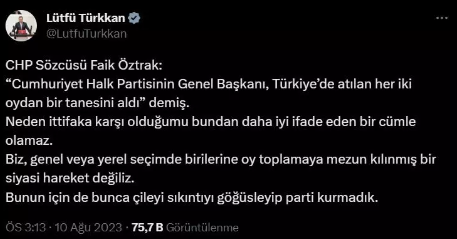 Foto - İYİ Partili Lütfü Türkkan, Faik Öztrak’a patladı: İttifaka bu yüzden karşıyım!