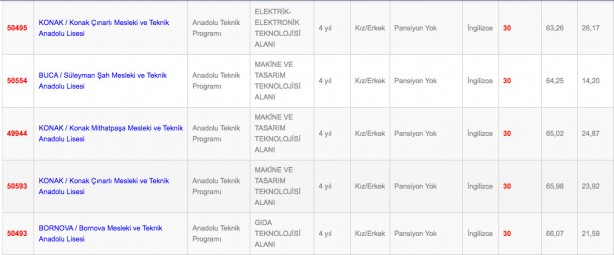 Foto - İzmir Anadolu fen mesleki ve teknik anadolu lisesi imam hatip lisesi taban puanı yüzdelik dilimleri 2022: