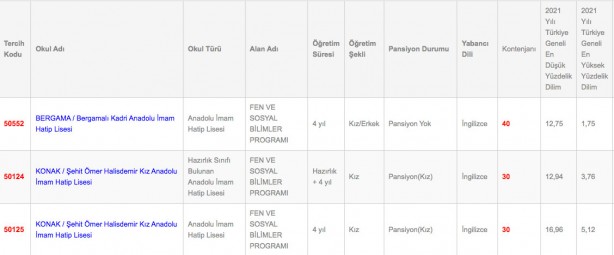 Foto - İzmir Anadolu fen mesleki ve teknik anadolu lisesi imam hatip lisesi taban puanı yüzdelik dilimleri 2022: