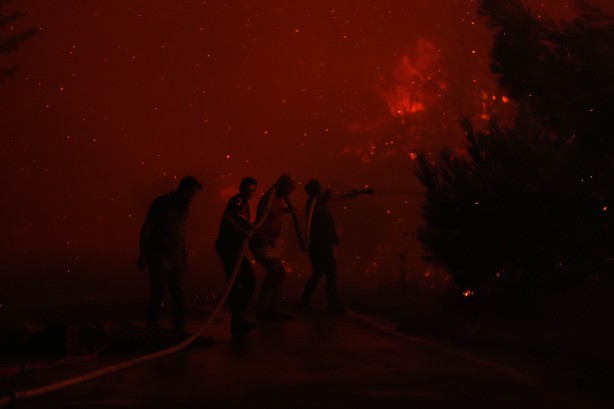 Foto - İzmir, Urla yangını böyle görüntülendi