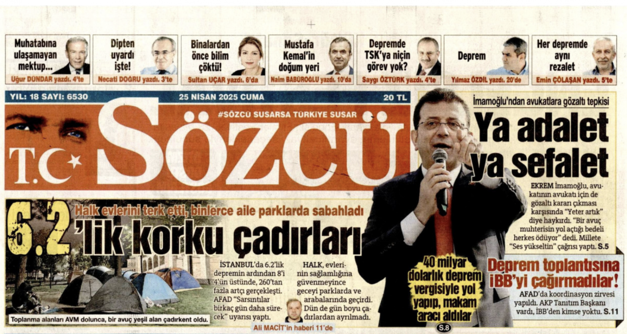 Foto - Kaça kiraladınız logo yanını Sözcü? Sözcü’de İmamoğlu köşesi 