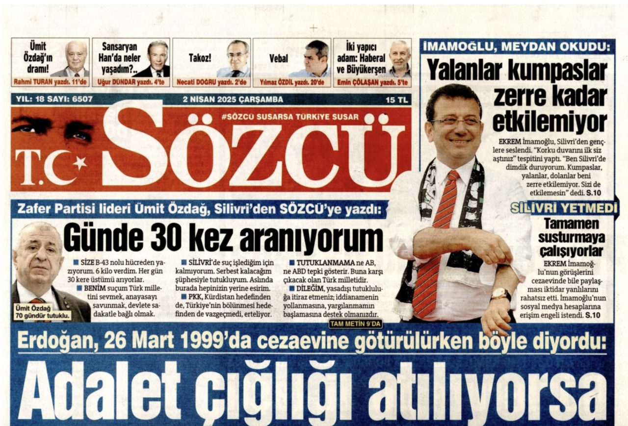 Foto - Kaça kiraladınız logo yanını Sözcü? Sözcü’de İmamoğlu köşesi 