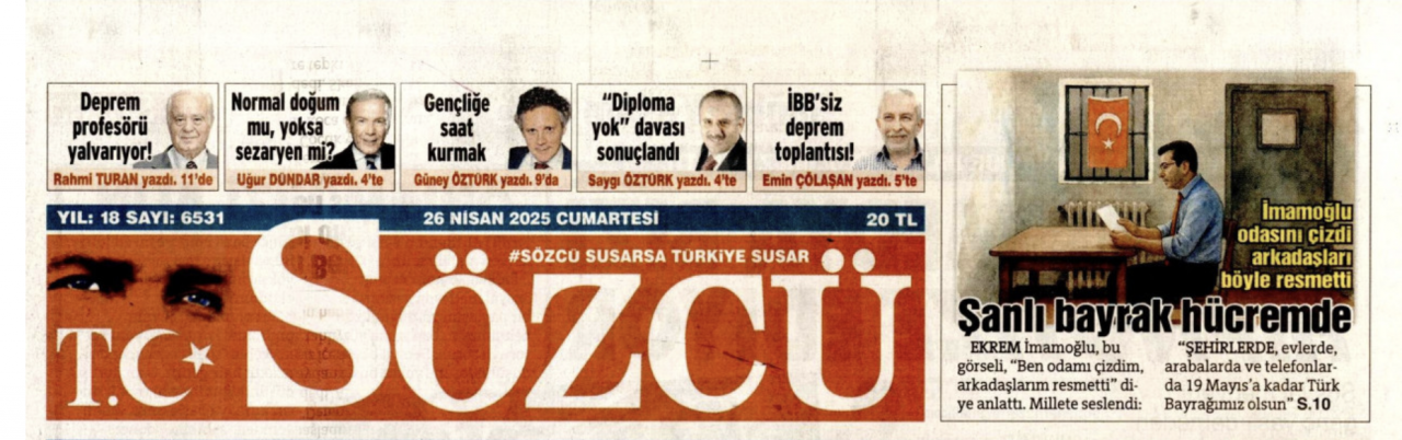 Foto - Kaça kiraladınız logo yanını Sözcü? Sözcü’de İmamoğlu köşesi 