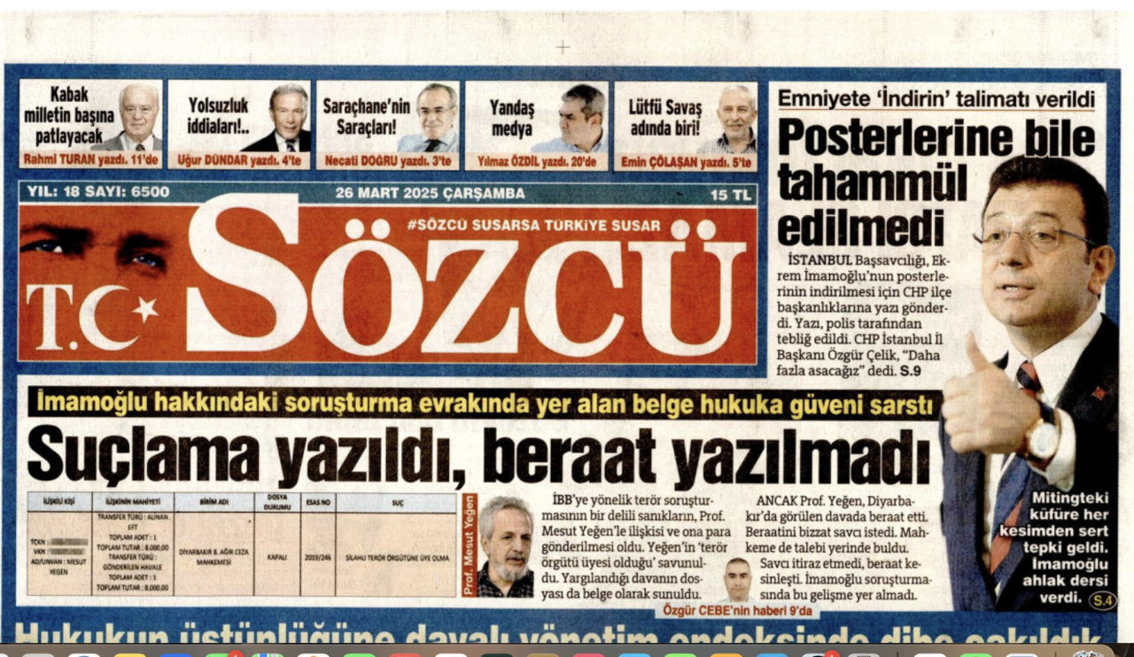 Foto - Kaça kiraladınız logo yanını Sözcü? Sözcü’de İmamoğlu köşesi 