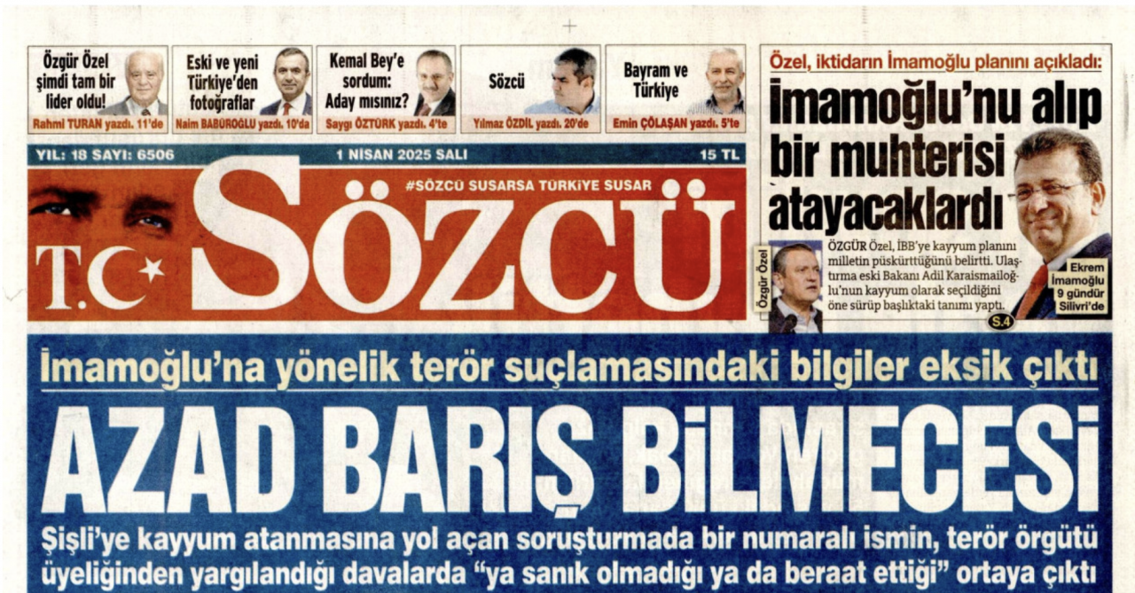 Foto - Kaça kiraladınız logo yanını Sözcü? Sözcü’de İmamoğlu köşesi 