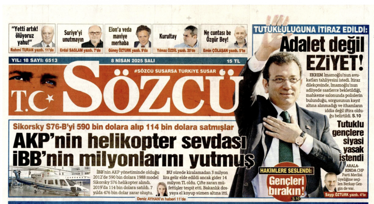 Foto - Kaça kiraladınız logo yanını Sözcü? Sözcü’de İmamoğlu köşesi 