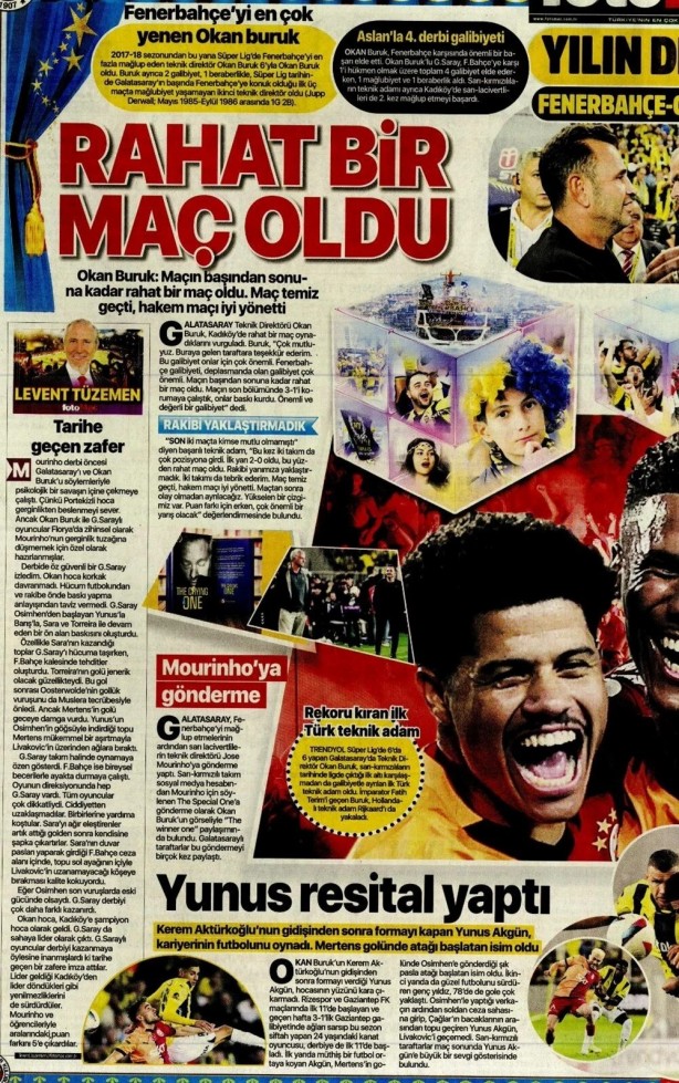 Foto - "Kadıköy Aslan'ı Galatasaray" İşte günün spor manşetleri