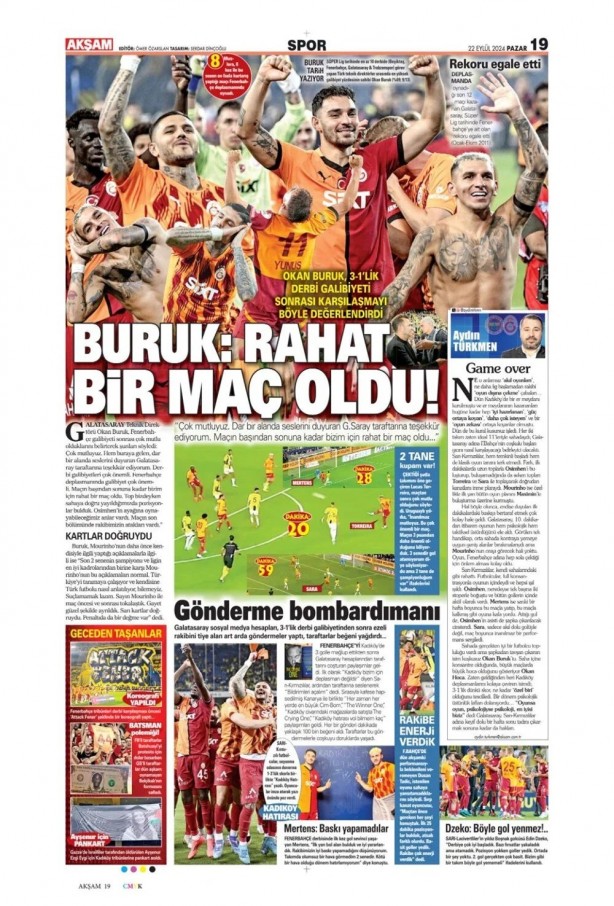 Foto - "Kadıköy Aslan'ı Galatasaray" İşte günün spor manşetleri