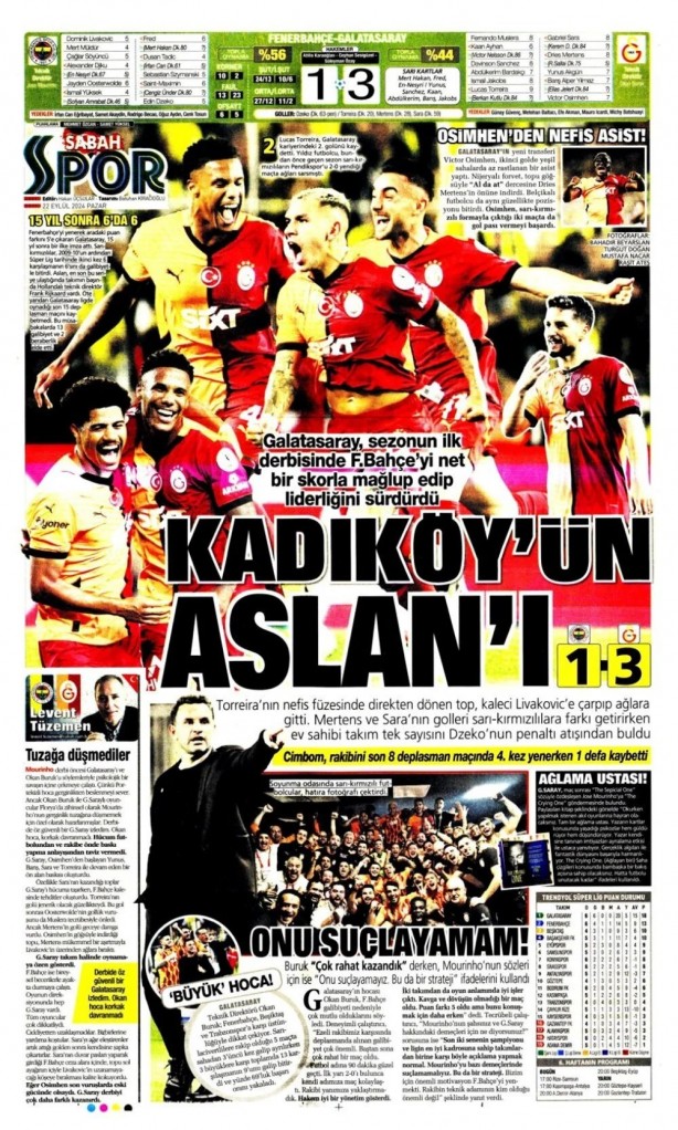 Foto - "Kadıköy Aslan'ı Galatasaray" İşte günün spor manşetleri
