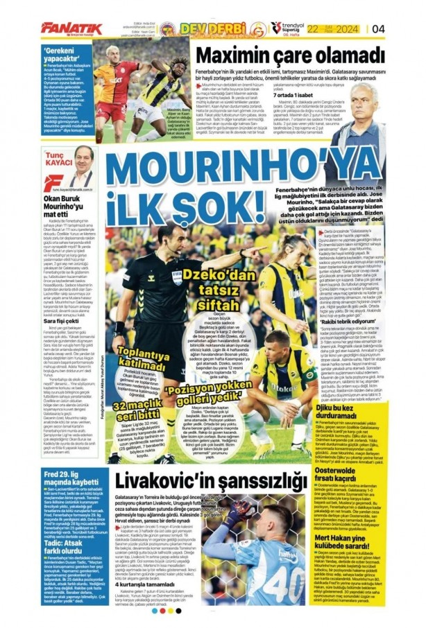 Foto - "Kadıköy Aslan'ı Galatasaray" İşte günün spor manşetleri