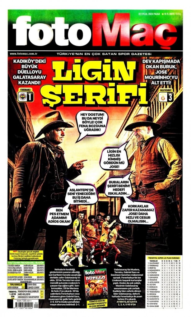 "Kadıköy Aslan'ı Galatasaray" İşte günün spor manşetleri