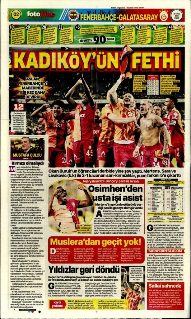 Foto - "Kadıköy Aslan'ı Galatasaray" İşte günün spor manşetleri