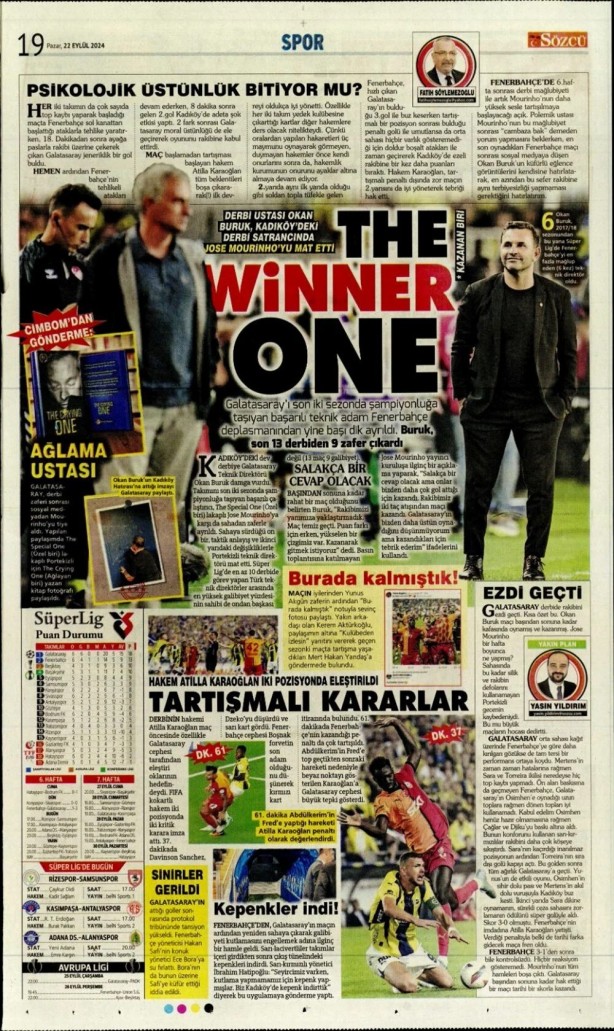 Foto - "Kadıköy Aslan'ı Galatasaray" İşte günün spor manşetleri