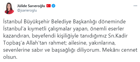 Foto - Kadir Topbaş vefat etti! Siyasilerden taziye mesajı yağdı