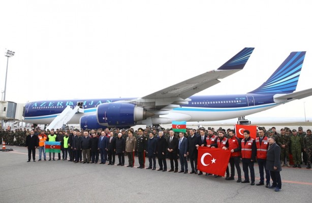 Kahramanmaraş'ta görev yapan Azerbaycan ekibinin bir bölümü Bakü'ye döndü