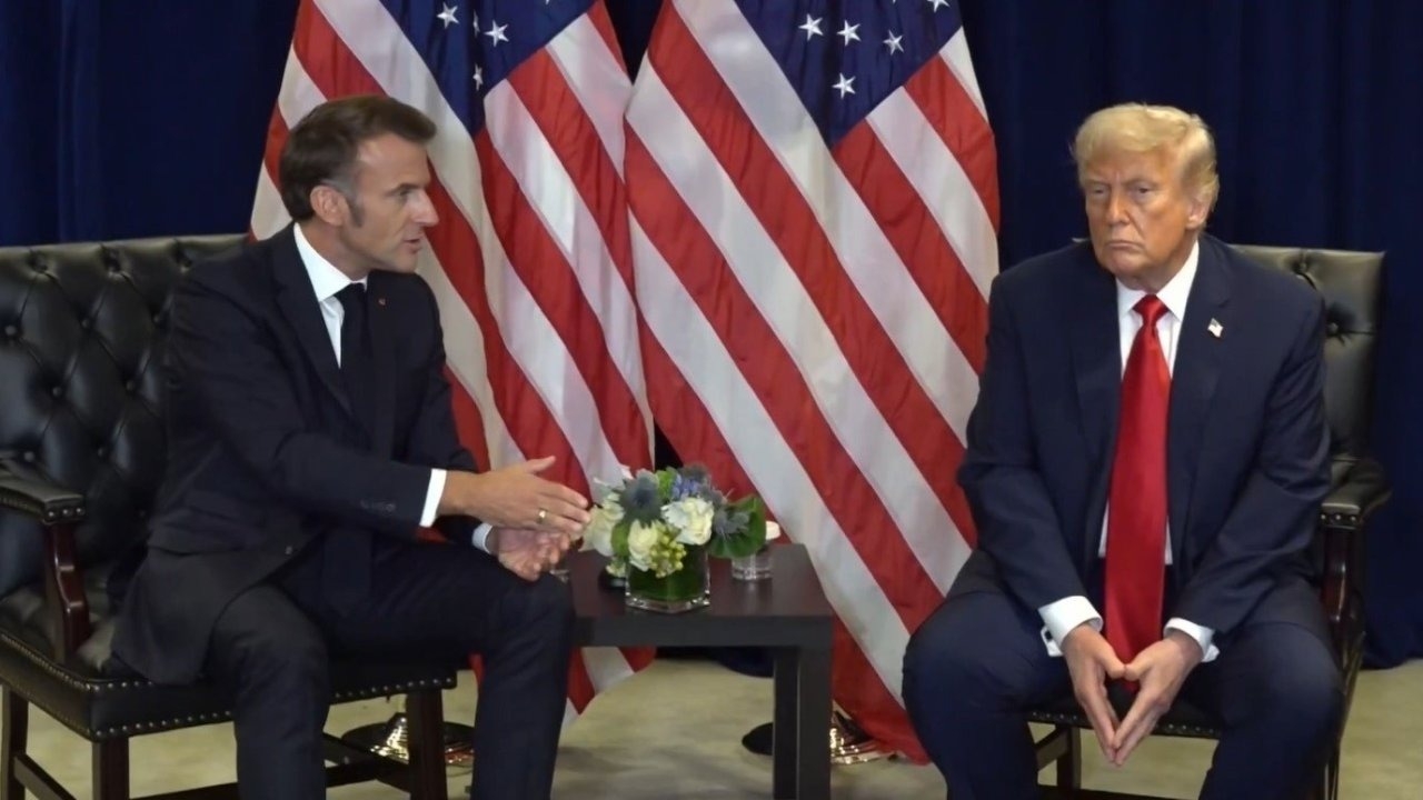Kameralar önünde çok fena kapıştılar! BM’de Trump ve Macron arasında "Filistin" kavgası çıktı