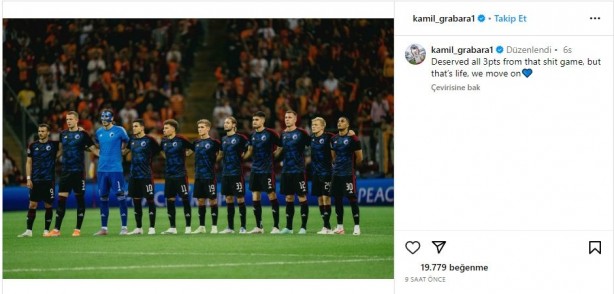 Foto - Kamil Grabara'dan çirkin paylaşım! G.Saraylı taraftarlar çıldırdı...