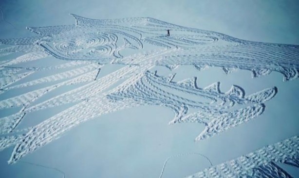 Foto - Kar ressamından ilginç şov! Görenler hayret ediyor