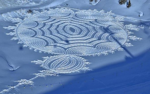 Foto - Kar ressamından ilginç şov! Görenler hayret ediyor