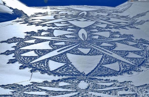 Foto - Kar ressamından ilginç şov! Görenler hayret ediyor