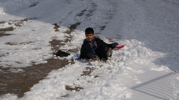 Foto - Kar yağışının keyfini onlar çıkarttı! Dört gözle beklediler keyfini böyle sürdüler