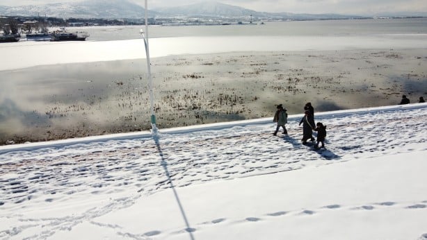 Foto - Kar yağışının sonrası Beyşehir Gölü kıyılarında doyumsuz manzara