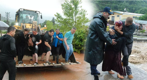 Foto - Karadeniz'de sel felaketi! Birçok kentte dereler taştı, yollar göle döndü