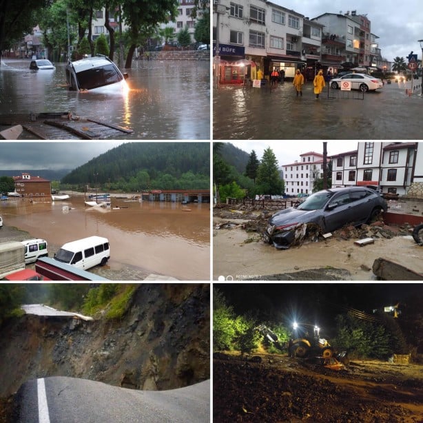 Foto - Karadeniz'de sel felaketi! Suyun yüksekliği 4 metreyi buldu! Haber alınamayan yerler var